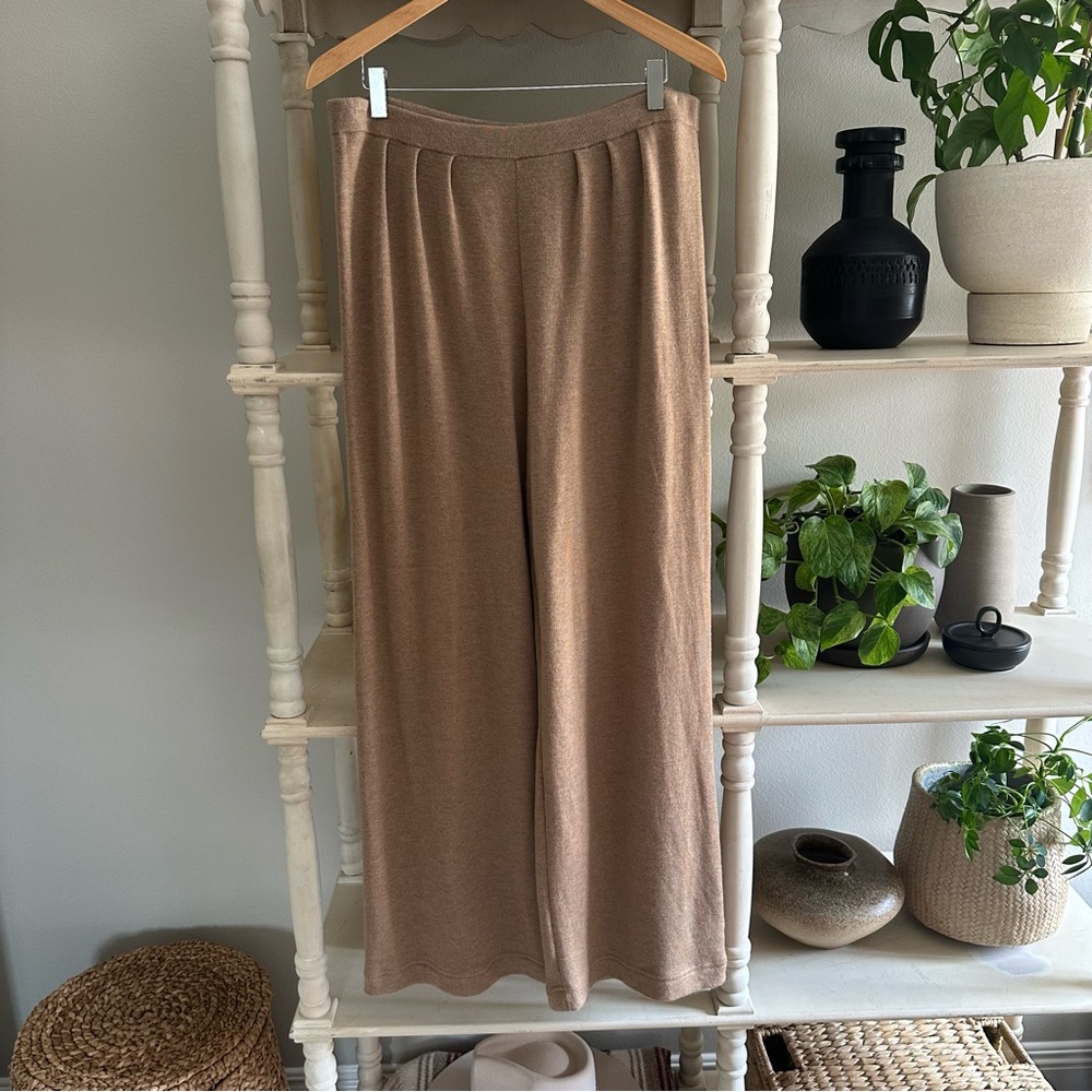 Sézane Loulou Knit Trousers in Light Camel (XXL)